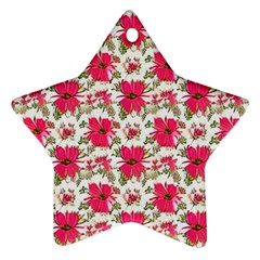 Retro 1880s Flowers Pattern 14 Ornament (star) by violetheavensky