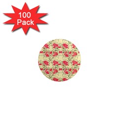 Retro 1880s Flowers Pattern 18 1  Mini Magnets (100 Pack)  by violetheavensky