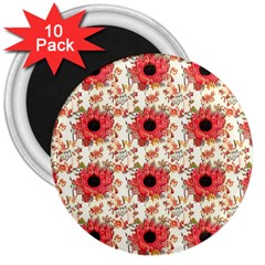 Retro 1880s Flowers Pattern 23 3  Magnets (10 Pack)  by violetheavensky