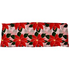 Poinsettia Pattern Seamless Pattern Christmas Xmas 25 x67  Body Pillow Case Dakimakura (two Sides) by Paksenen