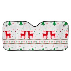 Red Green And Blue Christmas Themed Illustration Car Windshield Sunshade by Paksenen