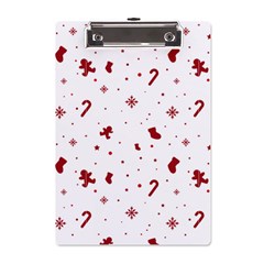 Christmas Xmas Holiday Pattern Background A5 Acrylic Clipboard by Paksenen