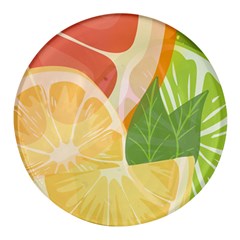 Citrus Fruit Healthy Vitamin Round Glass Fridge Magnet (4 Pack) by Paksenen