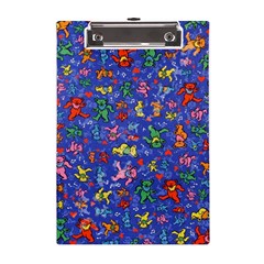 Grateful Dead Dancing Bears Pattern A5 Acrylic Clipboard by Salmanaz77