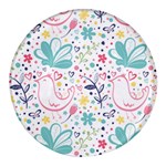 cute bird pattern Round Glass Fridge Magnet (4 pack) Front