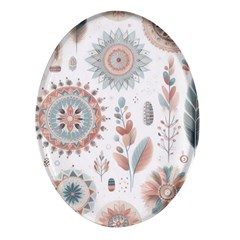 Pastel-boho-pattern Oval Glass Fridge Magnet (4 Pack) by designsbymallika