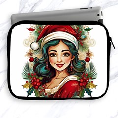 Young Woman With Santa Claus Clothes Isolated Illustration Wb Apple Ipad 2/3/4 Zipper Cases by dflcprintsclothing