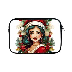 Young Woman With Santa Claus Clothes Isolated Illustration Wb Apple Ipad Mini Zipper Cases by dflcprintsclothing