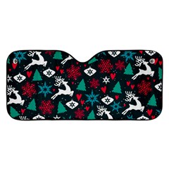 Holiday Season Pattern December Happy Holidays Merry Christmas Winter Family Festive New Year Car Windshield Sunshade by Maspions