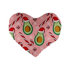 Avo Merry Christmas, Candies, Candy Cane Standard 16  Premium Heart Shape Cushions by kyorashop23