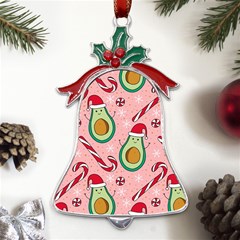 Avo Merry Christmas, Candies, Candy Cane Metal Holly Leaf Bell Ornament by kyorashop23