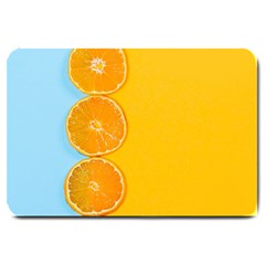 Orange, Slices, Fruit, Citrus Large Doormat by kyorashop23