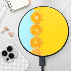 Orange, Slices, Fruit, Citrus Wireless Fast Charger(black) by kyorashop23