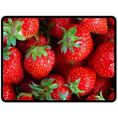 Strawberry, Berries, Fresh, Red Two Sides Fleece Blanket (large) by kyorashop23