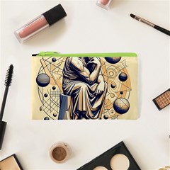 Thinker Sculpture Design Geometric Cosmetic Bag (xs) by Salmanaz77