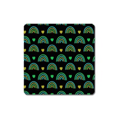 Dark Rainbow Pattern  Square Magnet by ConteMonfrey