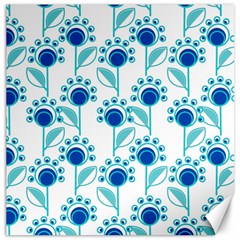 Blue Daisy Minimalist Leaves   Canvas 12  X 12  by ConteMonfrey