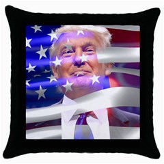 Donald Trump Flag Throw Pillow Case (black) by vintagetrump