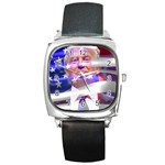 Donald Trump Flag Square Metal Watch Front