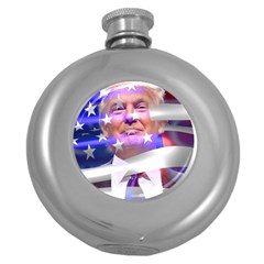 Donald Trump Flag Round Hip Flask (5 Oz) by vintagetrump