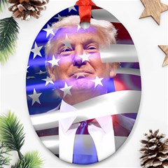 Donald Trump Flag Oval Ornament (two Sides) by vintagetrump