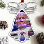 Donald Trump Flag Metal Loving Angel Silver  Front