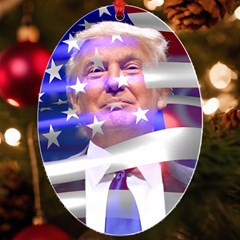 Donald Trump Flag Uv Print Acrylic Ornament Oval by vintagetrump