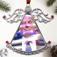 Donald Trump Flag Metal Angel With Crystal Ornament by vintagetrump