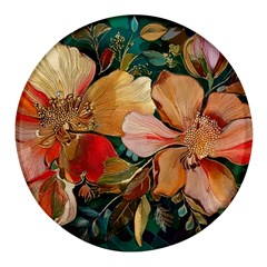  Floral Design 03 Round Glass Fridge Magnet (4 Pack) by myclothy