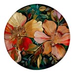  Floral Design 03 Round Glass Fridge Magnet (4 pack) Front