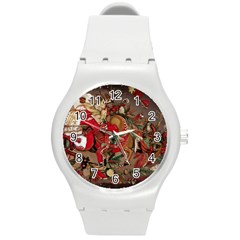 Christmas Art 01 Round Plastic Sport Watch (m) by myclothy