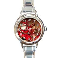 Christmas Art Round Italian Charm Watch by myclothy