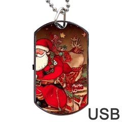 Christmas Art Dog Tag Usb Flash (two Sides) by myclothy