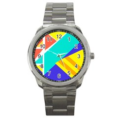 Geometric  Design 04 Sport Metal Watch by myclothy