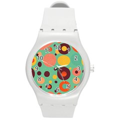 Geometric Design 11 Round Plastic Sport Watch (m) by myclothy