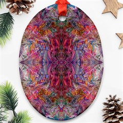 Blend Oval Ornament (two Sides) by kaleidomarblingart