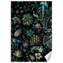 Pattern Flowers Plants Leaves Canvas 20  X 30  by Posterlux