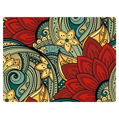 Pattern Shape Colorful Flower Leaves Premium Plush Fleece Blanket (extra Small) by Posterlux