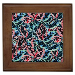 Leaves Pattern Patterns Colorful Framed Tile by Posterlux