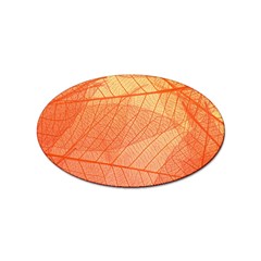 Abstract Texture Of Colorful Bright Pattern Of Transparent Leaves Of Orange And Yellow Color Sticker (oval) by Posterlux