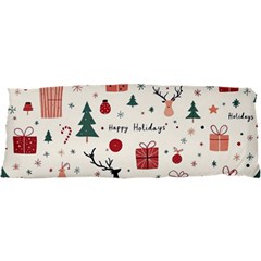 Happy Holiday Xmas Christmas Pattern 25 x67  Body Pillow Case Dakimakura (two Sides) by Paksenen