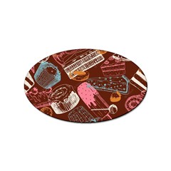 Sweet Food Seamless Pattern Sticker (oval) by Paksenen