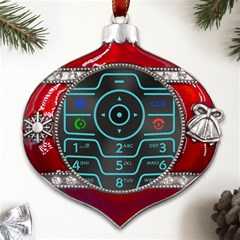 Retro Mobile Device Output Device Metal Snowflake And Bell Red Ornament by Bedest