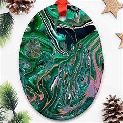 Malachite  Oval Ornament (two Sides) by kaleidomarblingart