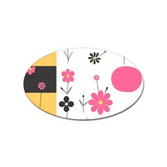  Minimalist Pattern With Simple Lines,flower And Shapes, Creating A Clean And Modern Sticker (oval) by myclothy