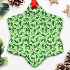 Leaves Pattern Texture Seamless Ornament (snowflake) by Hannah976