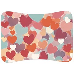 Valentines Day Hearts Romance Love Velour Seat Head Rest Cushion by Posterlux