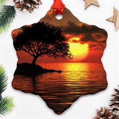 Sunset Nature Sea Dusk Landscape Ornament (snowflake) by Salmanaz77