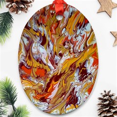 Phoenix Oval Ornament (two Sides) by kaleidomarblingart