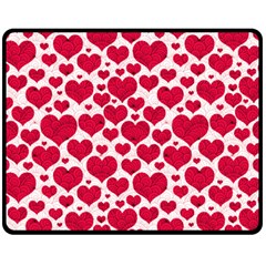 Hearts Valentine Pattern Seamless Two Sides Fleece Blanket (medium) by Bedest